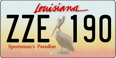 LA license plate ZZE190