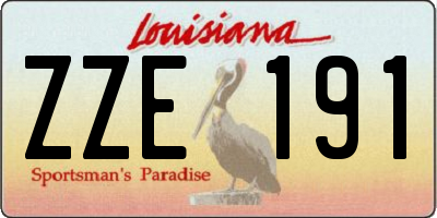 LA license plate ZZE191