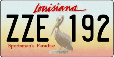 LA license plate ZZE192