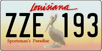 LA license plate ZZE193