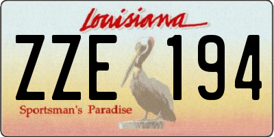 LA license plate ZZE194