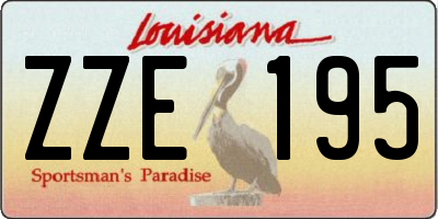 LA license plate ZZE195