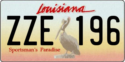 LA license plate ZZE196