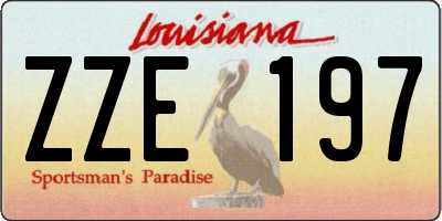 LA license plate ZZE197