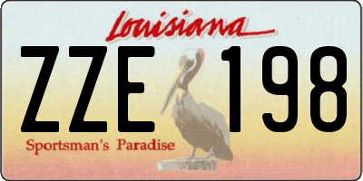 LA license plate ZZE198