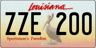 LA license plate ZZE200