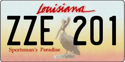 LA license plate ZZE201