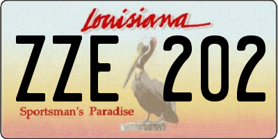 LA license plate ZZE202