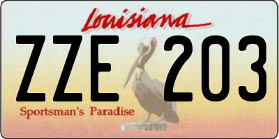 LA license plate ZZE203