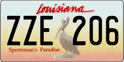 LA license plate ZZE206