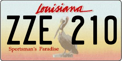 LA license plate ZZE210