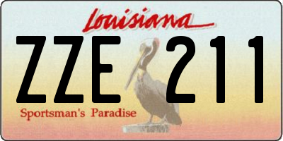 LA license plate ZZE211