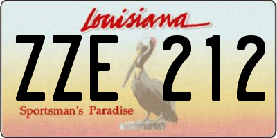 LA license plate ZZE212