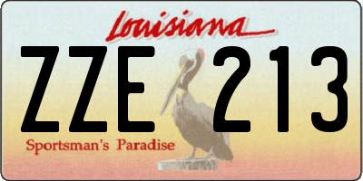 LA license plate ZZE213