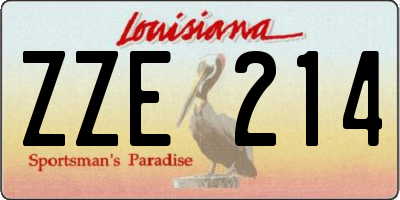 LA license plate ZZE214