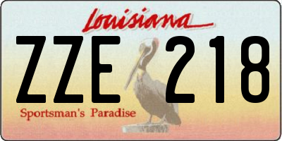 LA license plate ZZE218