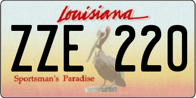 LA license plate ZZE220