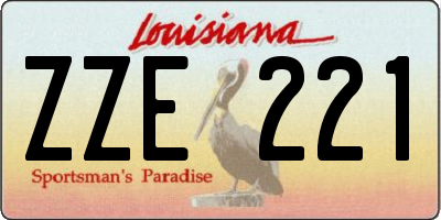 LA license plate ZZE221