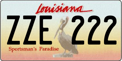 LA license plate ZZE222