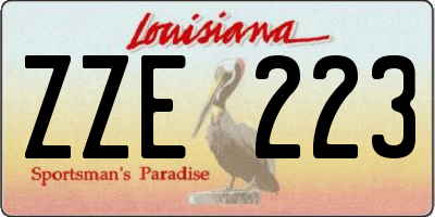 LA license plate ZZE223