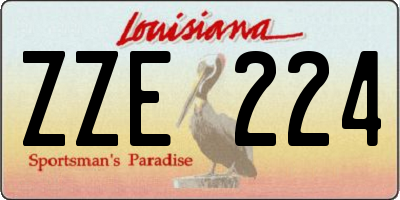 LA license plate ZZE224