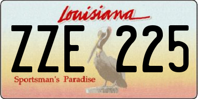 LA license plate ZZE225