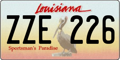 LA license plate ZZE226