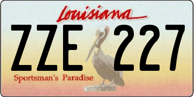 LA license plate ZZE227