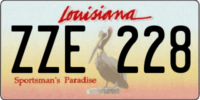 LA license plate ZZE228