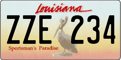 LA license plate ZZE234