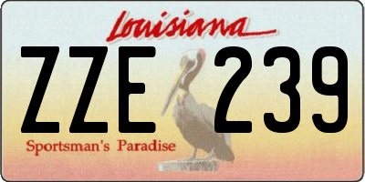 LA license plate ZZE239