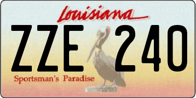 LA license plate ZZE240