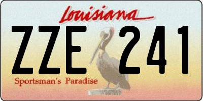 LA license plate ZZE241