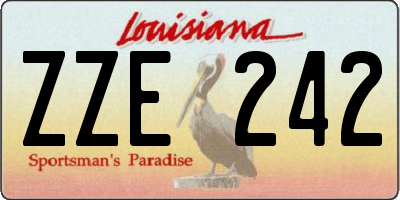 LA license plate ZZE242