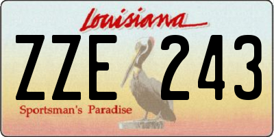 LA license plate ZZE243