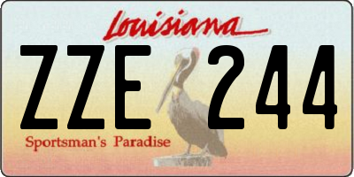 LA license plate ZZE244