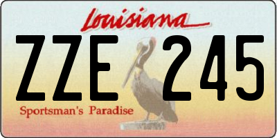 LA license plate ZZE245