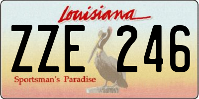 LA license plate ZZE246