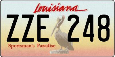 LA license plate ZZE248