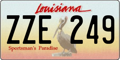 LA license plate ZZE249