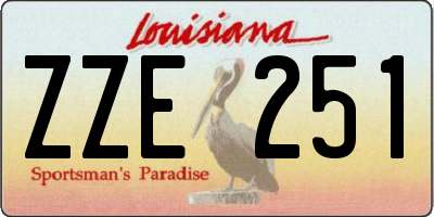 LA license plate ZZE251