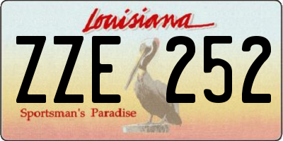 LA license plate ZZE252