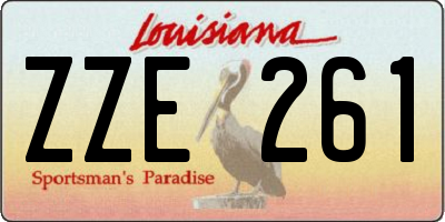 LA license plate ZZE261