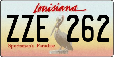 LA license plate ZZE262