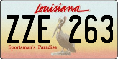 LA license plate ZZE263