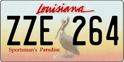 LA license plate ZZE264