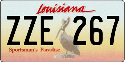 LA license plate ZZE267