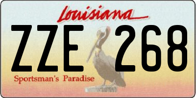 LA license plate ZZE268