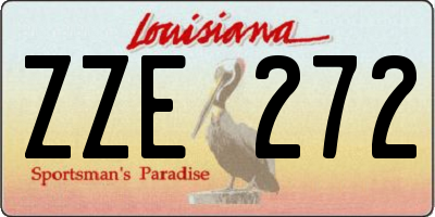 LA license plate ZZE272