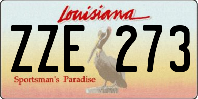 LA license plate ZZE273